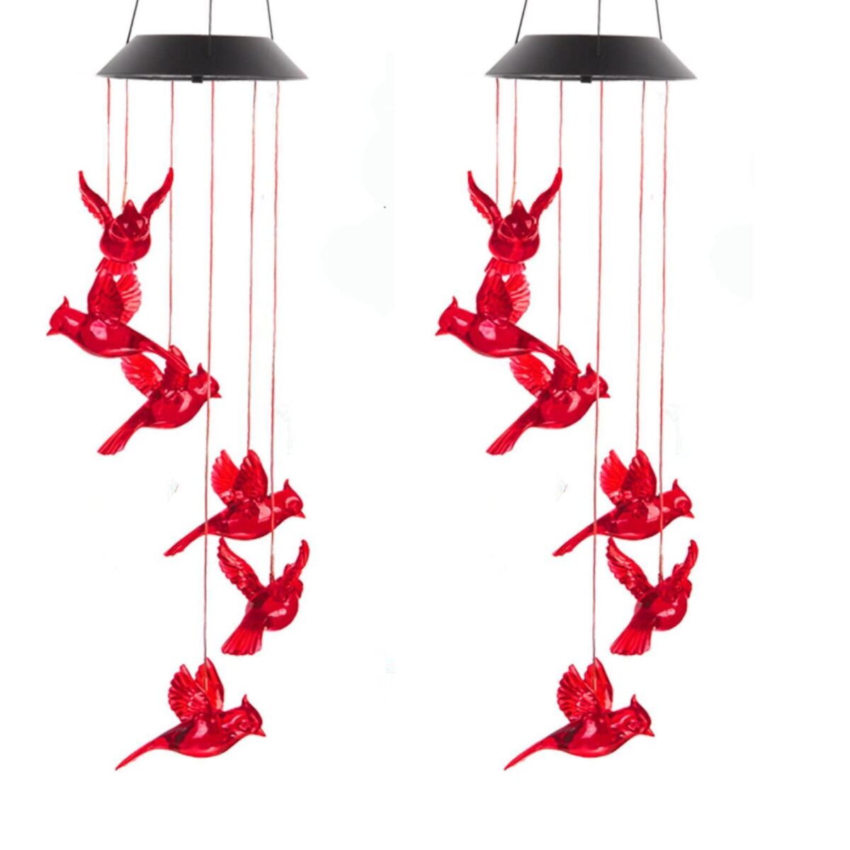 1 Outdoor Solar Flame Bird Wind Chime Light, Outdoor Decorative Colorful Solar Wind Chime - Image 5