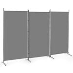 3-panel Partition Room Divider, 6-foot-tall Folding Privacy Screen, Steel-frame Independent Partition, Easy To Move And Store