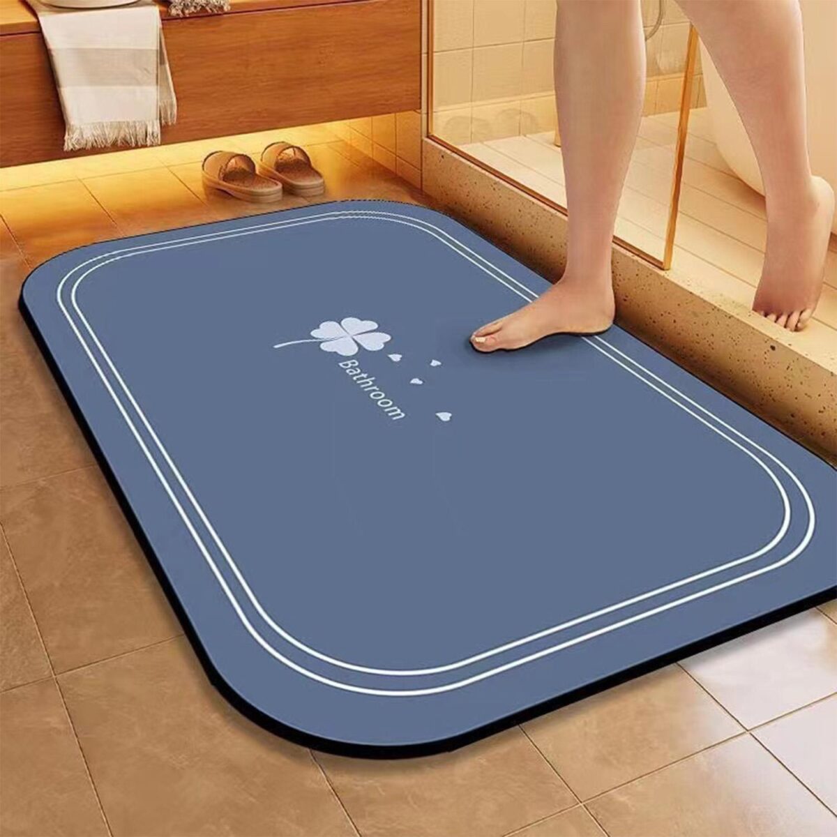 Combination Set Of Quick-drying, Non-slip Diatomaceous Earth Bathroom Mats, Suitable For Bathrooms And Showers, Super Absorbent And Soft Rugs, Suitable For Both Indoor And Outdoor Use. - Image 2